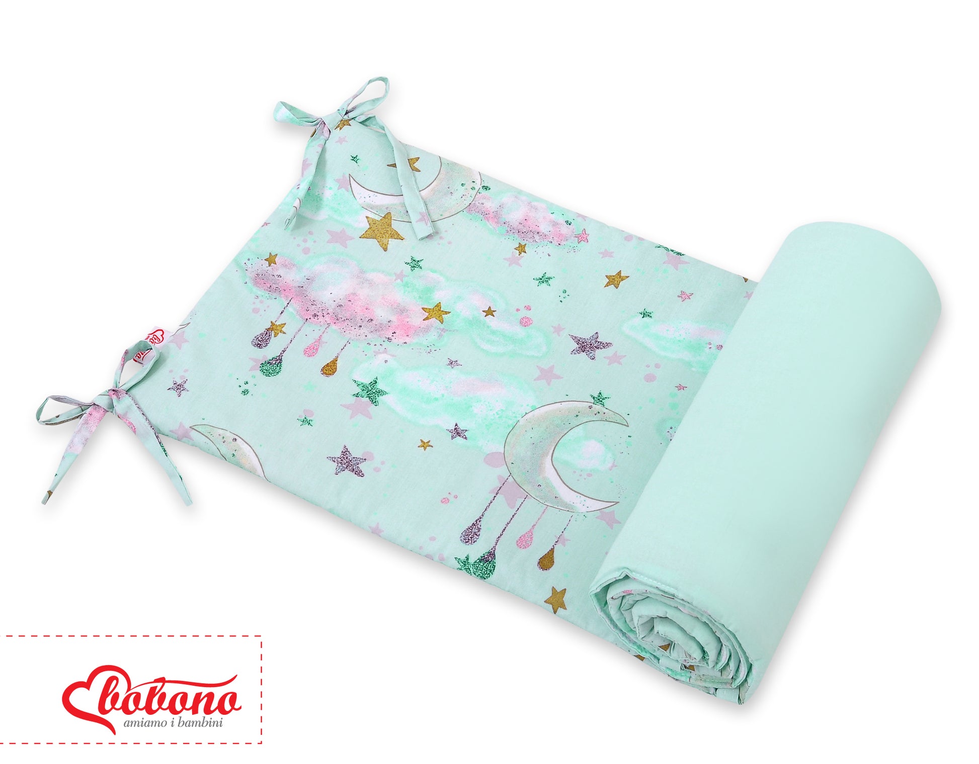 Universal bumper for cot - moons mint – afbeelding 2