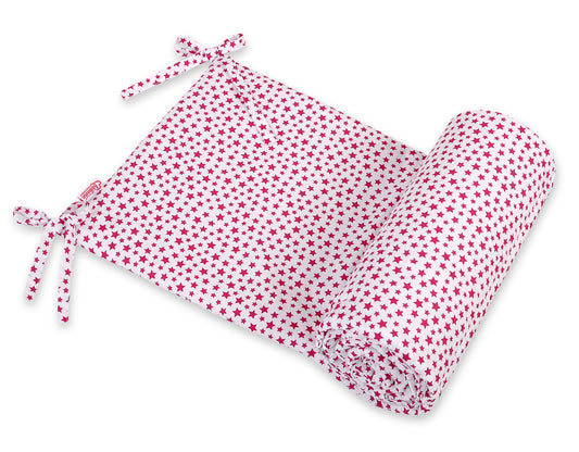 Universal bumper for cot - white-wine red stars – afbeelding 1
