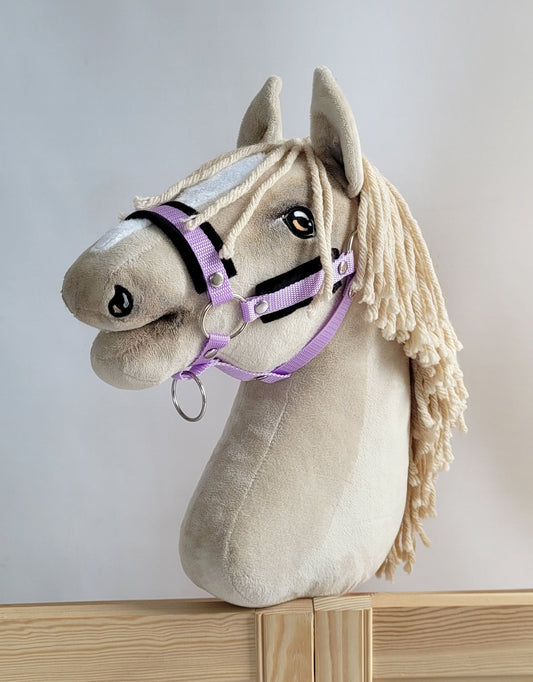 The adjustable halter for Hobby Horse A3 - purple with black furry – afbeelding 1
