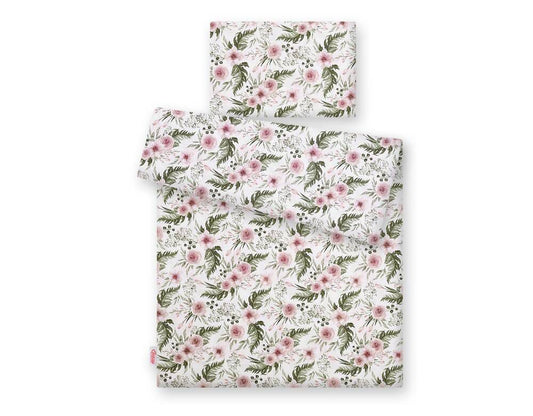 Baby cotton bedding set 2-pcs 120x90 cm- peony flower pink – afbeelding 2