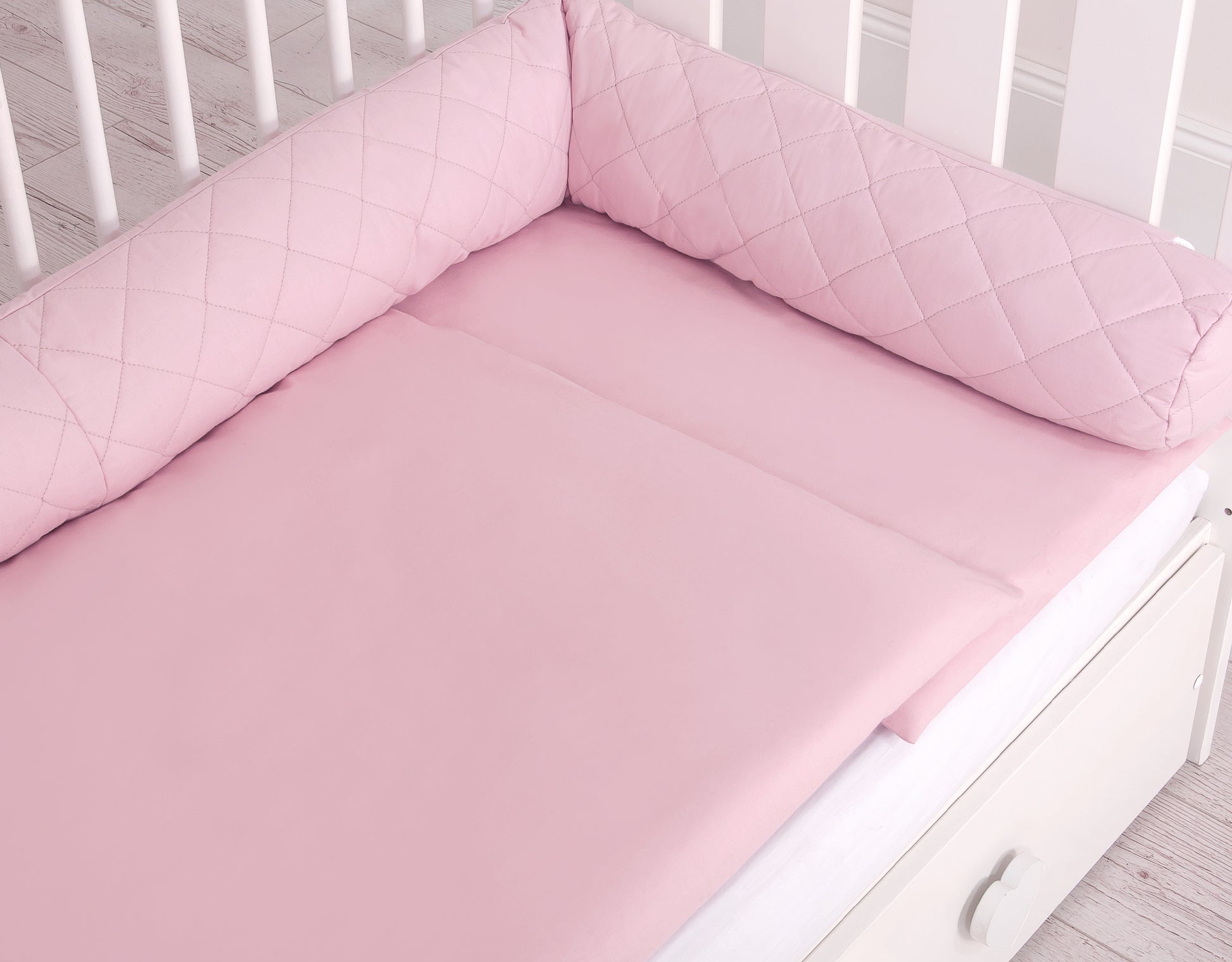 2-in-1- baby nestje quilted - snake kussen bumper - pink – afbeelding 2