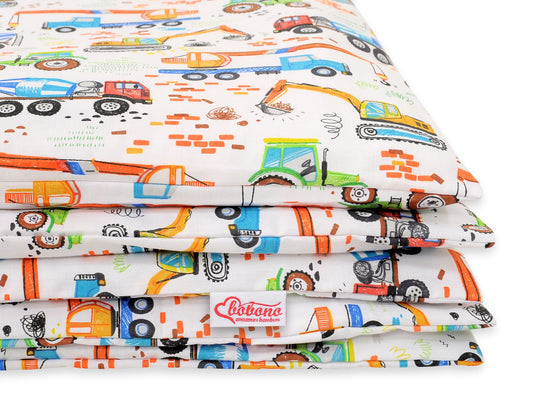 Baby cotton bedding set 2-pcs 120x90 cm- construction site – afbeelding 2