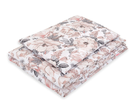 Baby cotton bedding set 2-pcs 135x100 - sepia roses – afbeelding 1