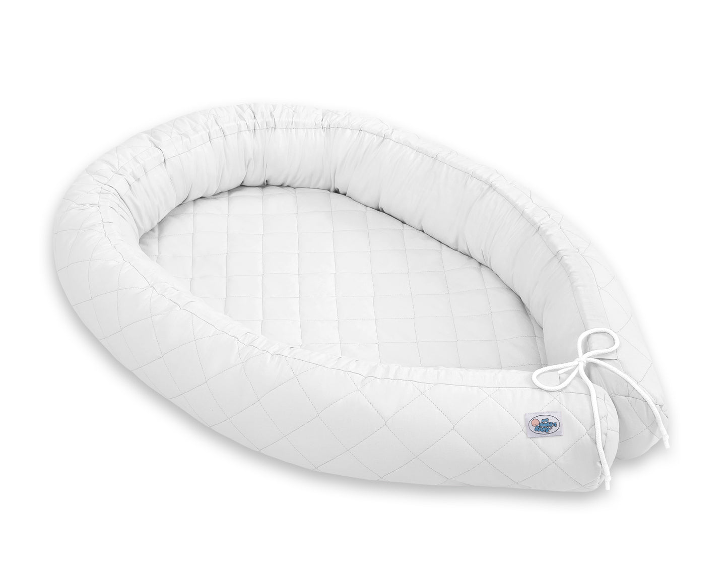 2-in-1 - baby nestje quilted - snake kussen bumper - white – afbeelding 1