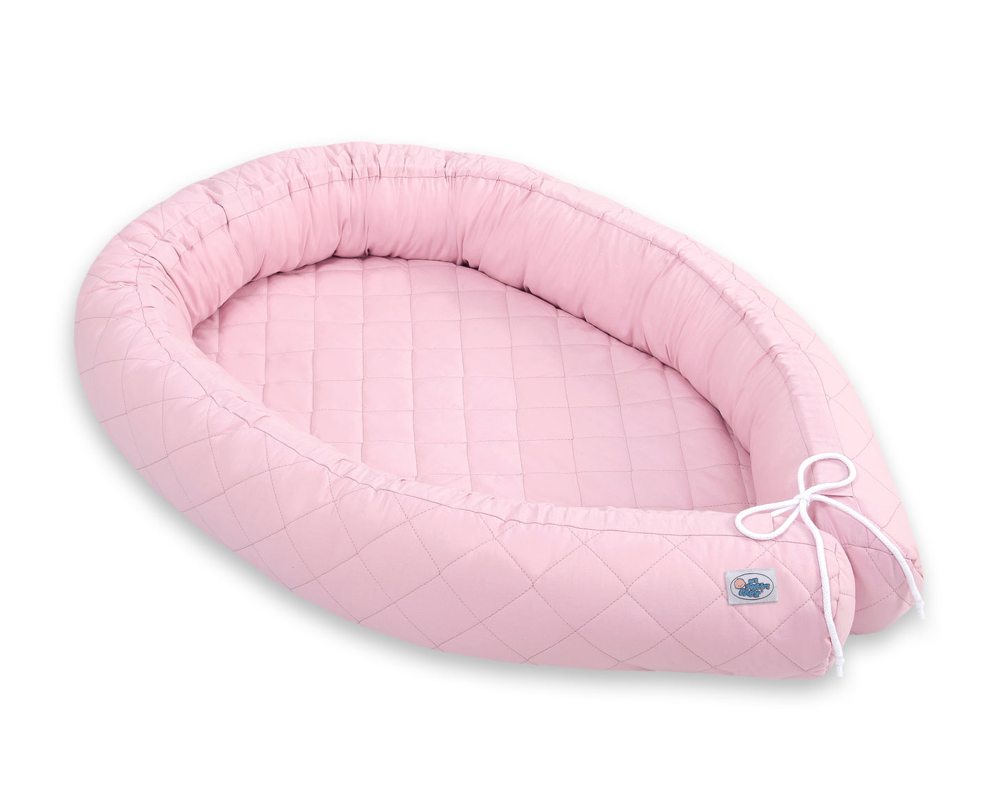 2-in-1- baby nestje quilted - snake kussen bumper - pink – afbeelding 1