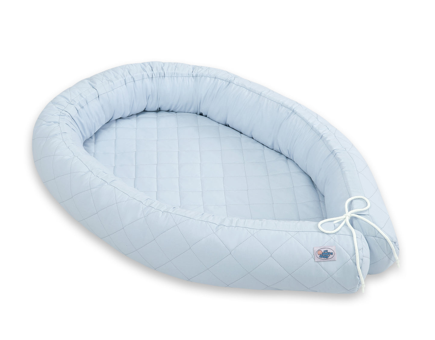2-in-1 - baby nestje quilted - snake kussen bumper - blue – afbeelding 1