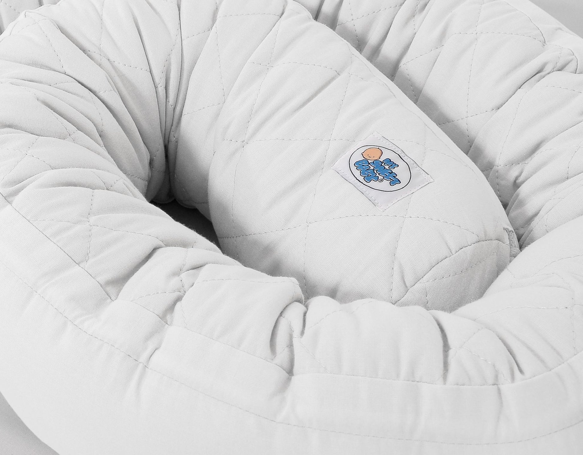 2-in-1 - baby nestje quilted - snake kussen bumper - white – afbeelding 5