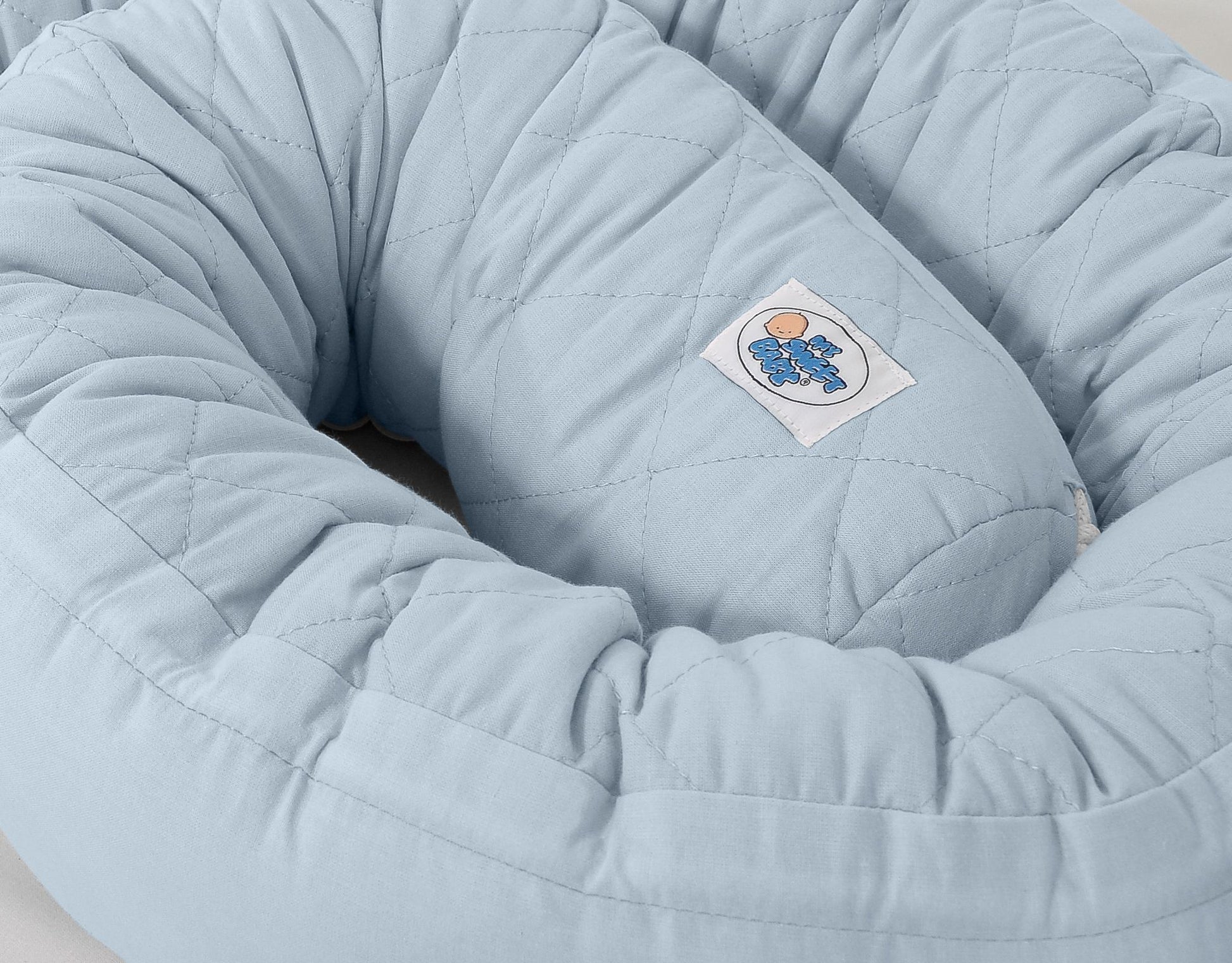 2-in-1 - baby nestje quilted - snake kussen bumper - blue – afbeelding 5