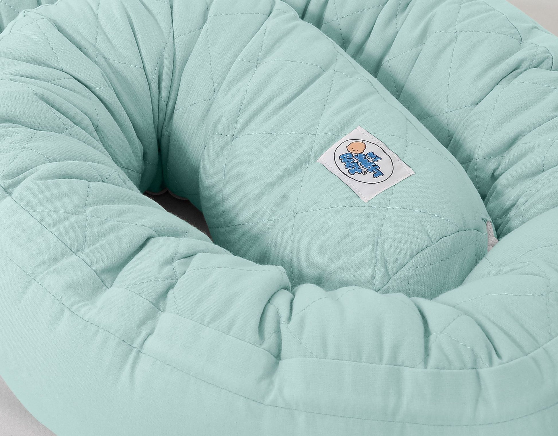 2-in-1 - baby nestje quilted - snake kussen bumper - mint – afbeelding 5