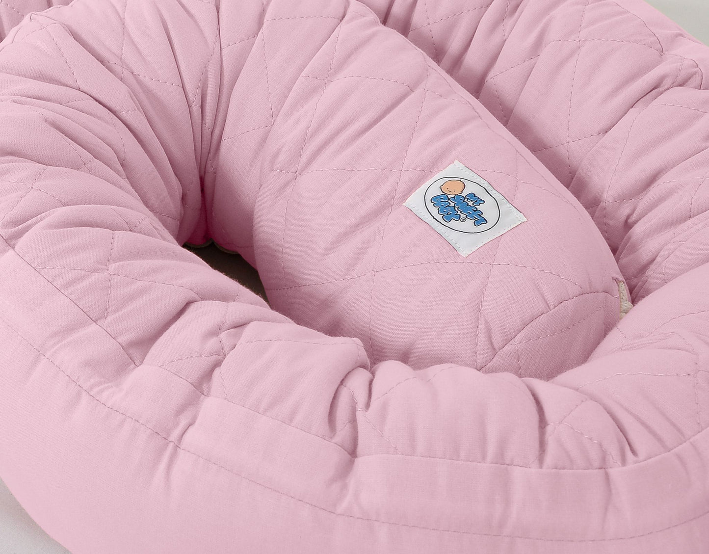 2-in-1- baby nestje quilted - snake kussen bumper - pink – afbeelding 5