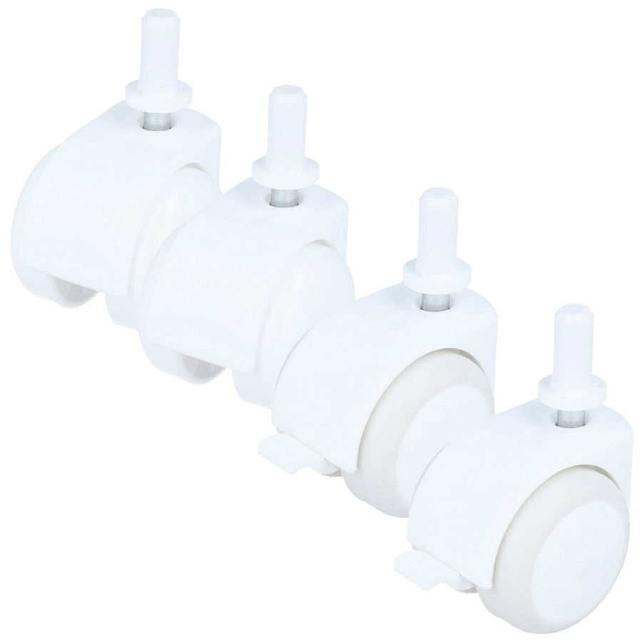 Baby cot castors - set white 4 pcs – afbeelding 1