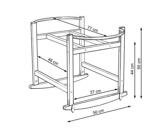 Wooden Mozes mand cradle BOHO - natural – afbeelding 2