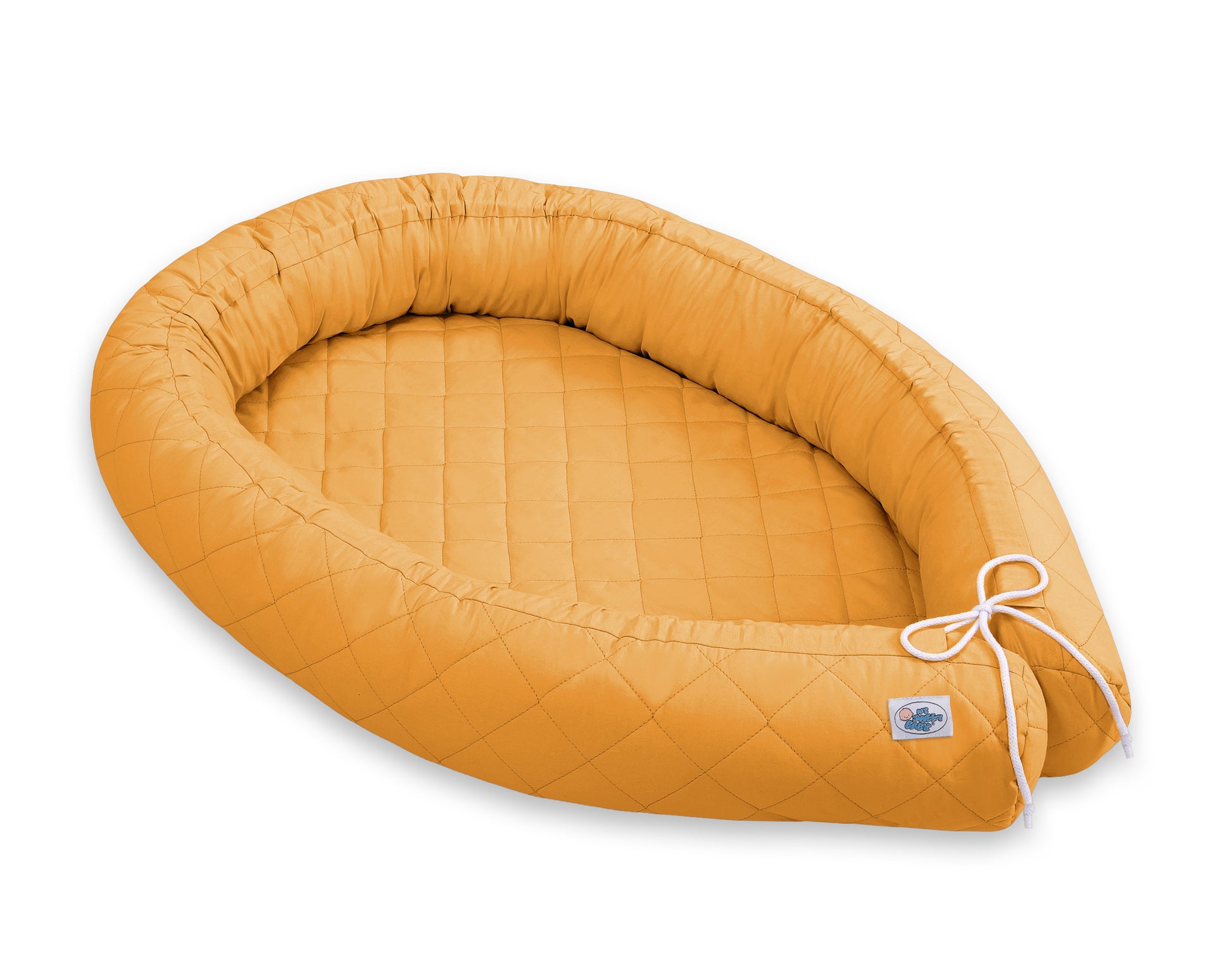 2-in-1 - baby nestje quilted - snake kussen bumper - honey yellow – afbeelding 1