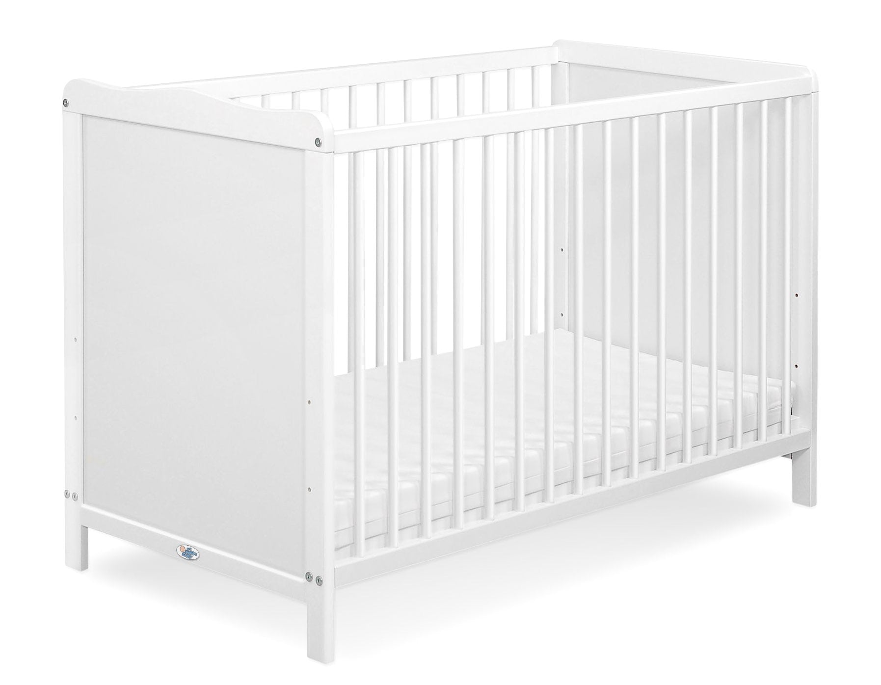 Wooden white baby cot 120x60cm Matteo – afbeelding 1