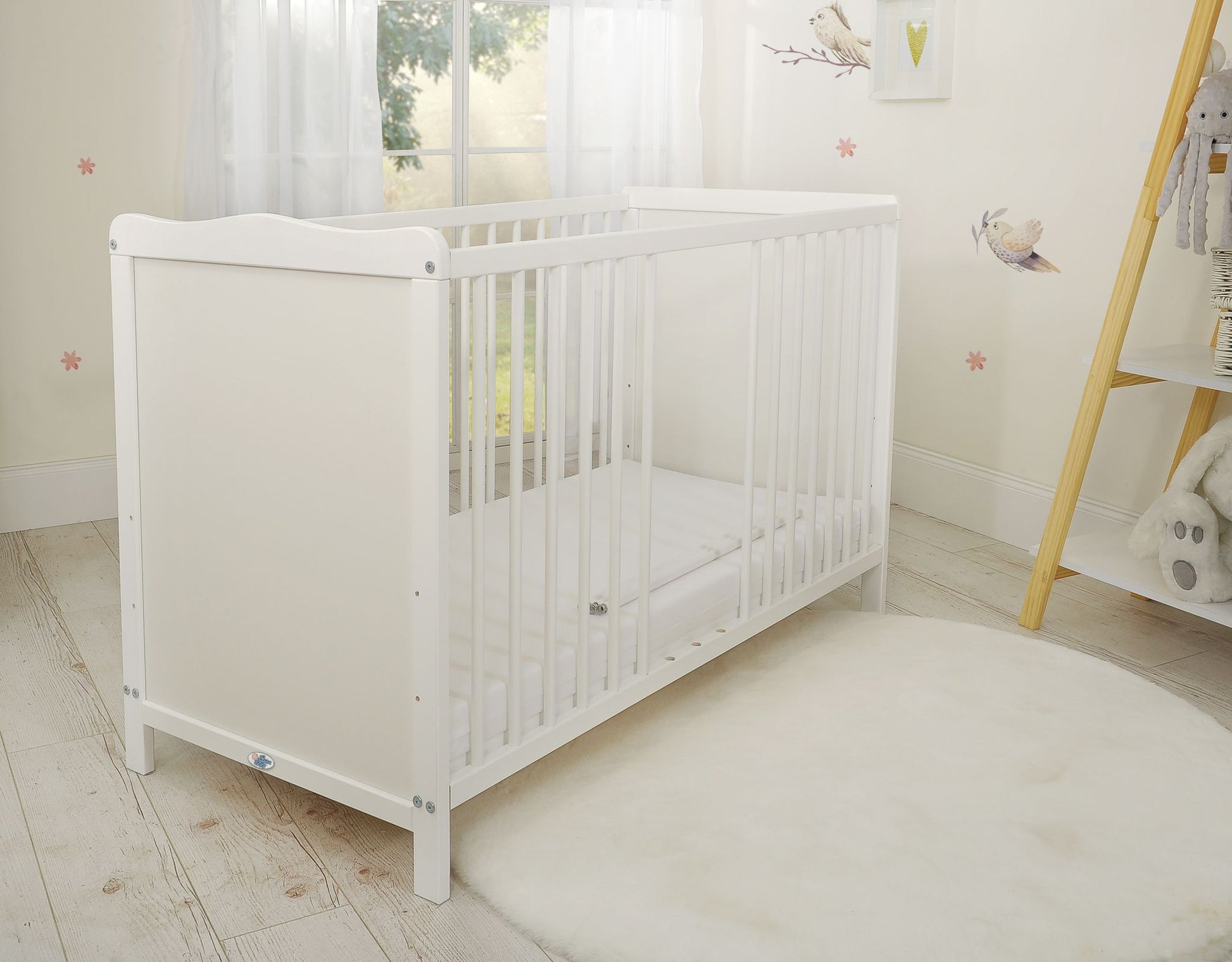 Wooden white baby cot 120x60cm Matteo – afbeelding 5