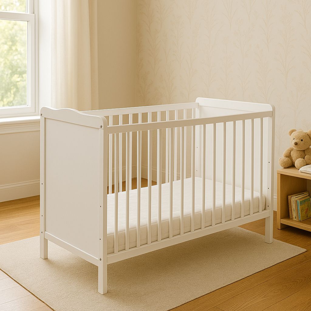 Wooden white baby cot 120x60cm Matteo – afbeelding 6