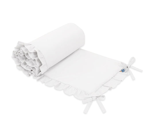 Universal baby bed bumper with frill - white – afbeelding 1