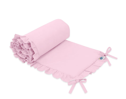 Universal baby bed bumper with frill - pink – afbeelding 1