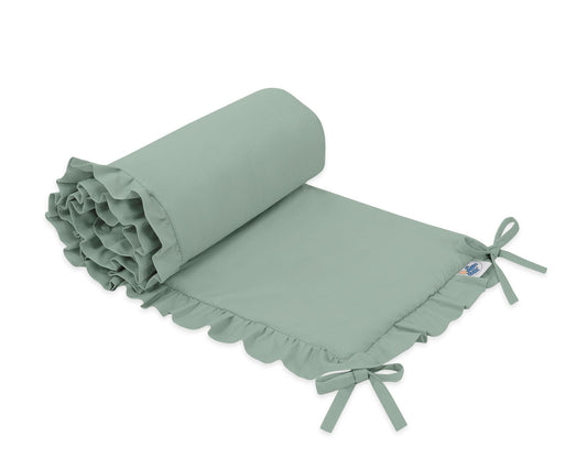 Universal baby bed bumper with frill - pastelgreen – afbeelding 1