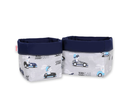 Set of 2 storage baskets - gray rabbits – afbeelding 1
