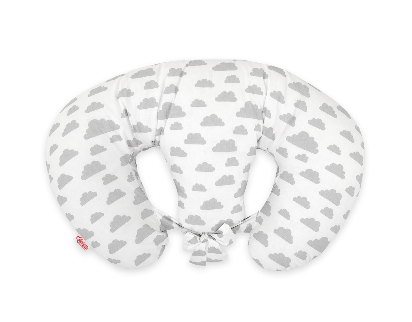 Twin nursing kussen, Breastfeeding Croissant kussen, removable, Hands-Free Feeding- clouds gray – afbeelding 3