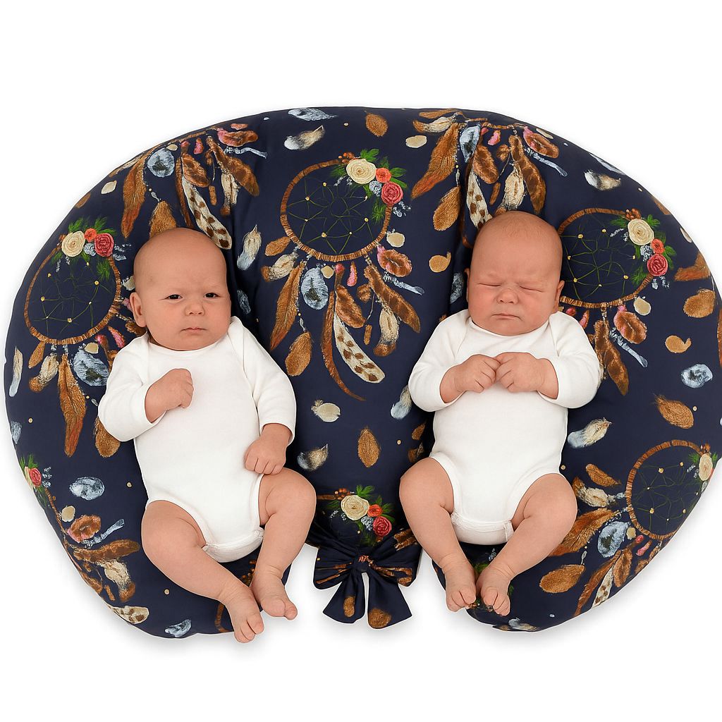 Twin nursing kussen, Breastfeeding Croissant kussen, removable, Hands-Free Feeding- dream catchers – afbeelding 1