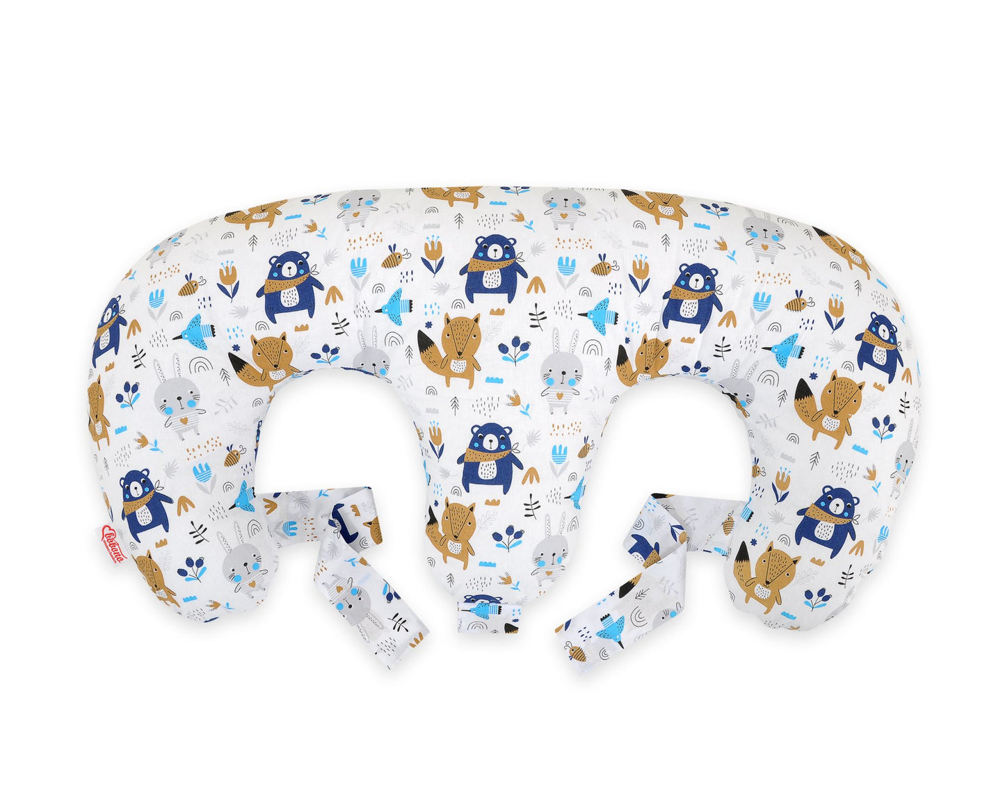 Twin nursing kussen, Breastfeeding Croissant kussen, removable, Hands-Free Feeding- navy blue bears – afbeelding 2