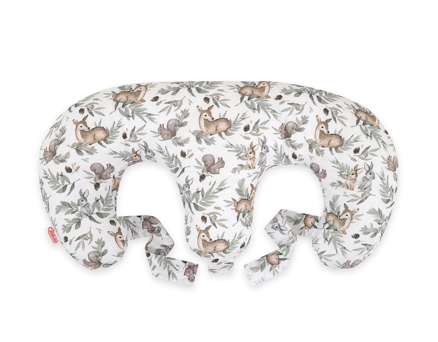 Twin nursing kussen, Breastfeeding Croissant kussen, removable, Hands-Free Feeding- woodland olive – afbeelding 2