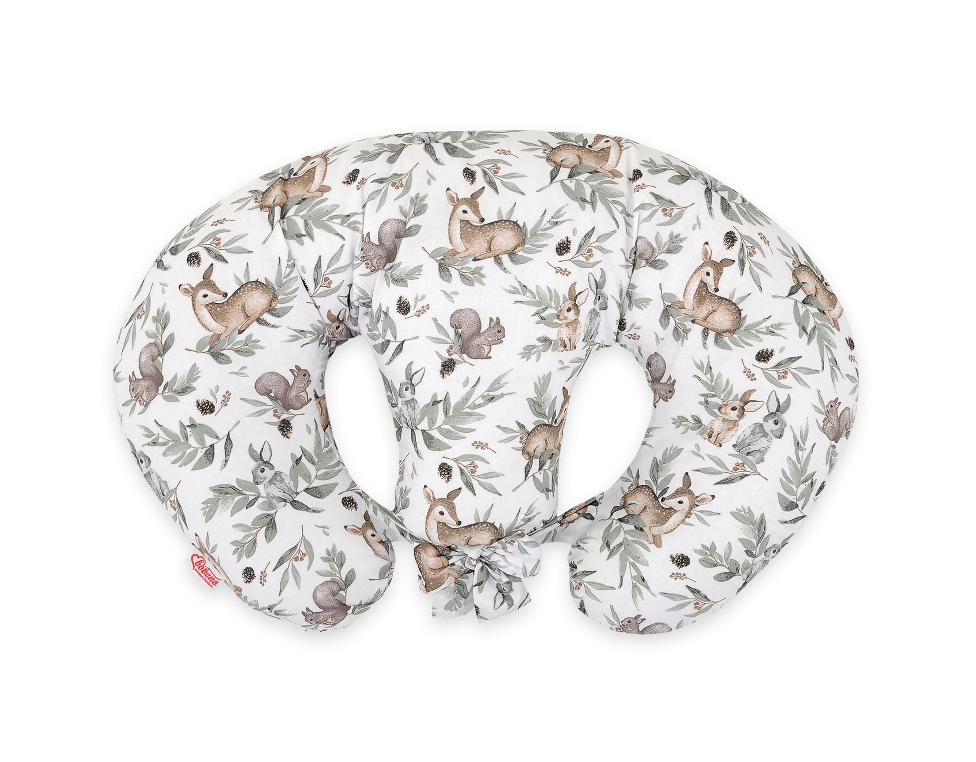 Twin nursing kussen, Breastfeeding Croissant kussen, removable, Hands-Free Feeding- woodland olive – afbeelding 3