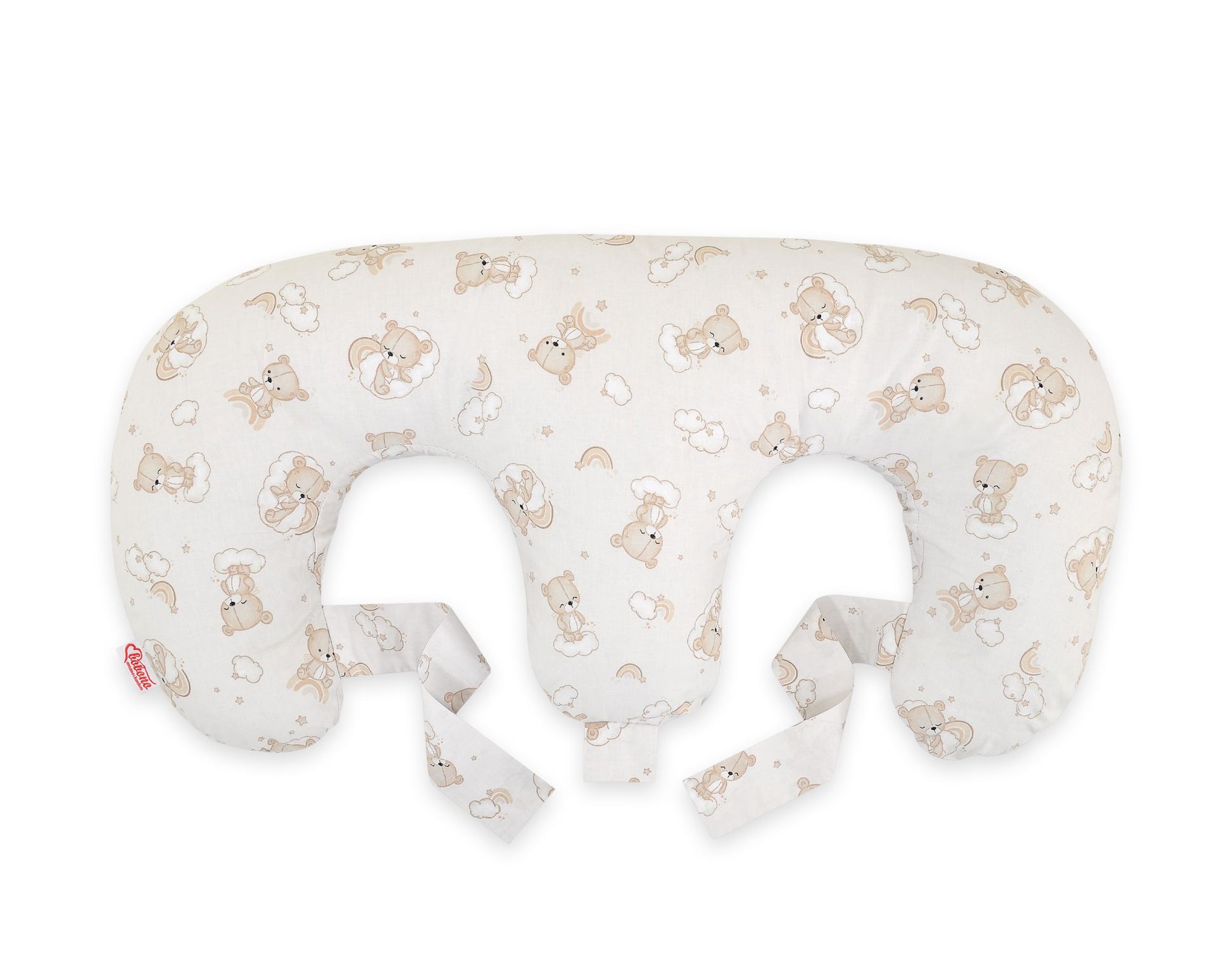 Twin nursing kussen, Breastfeeding Croissant kussen, removable, Hands-Free Feeding- rainbow bear – afbeelding 2