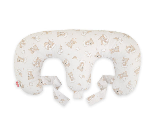 Twin nursing kussen, Breastfeeding Croissant kussen, removable, Hands-Free Feeding- rainbow bear – afbeelding 2
