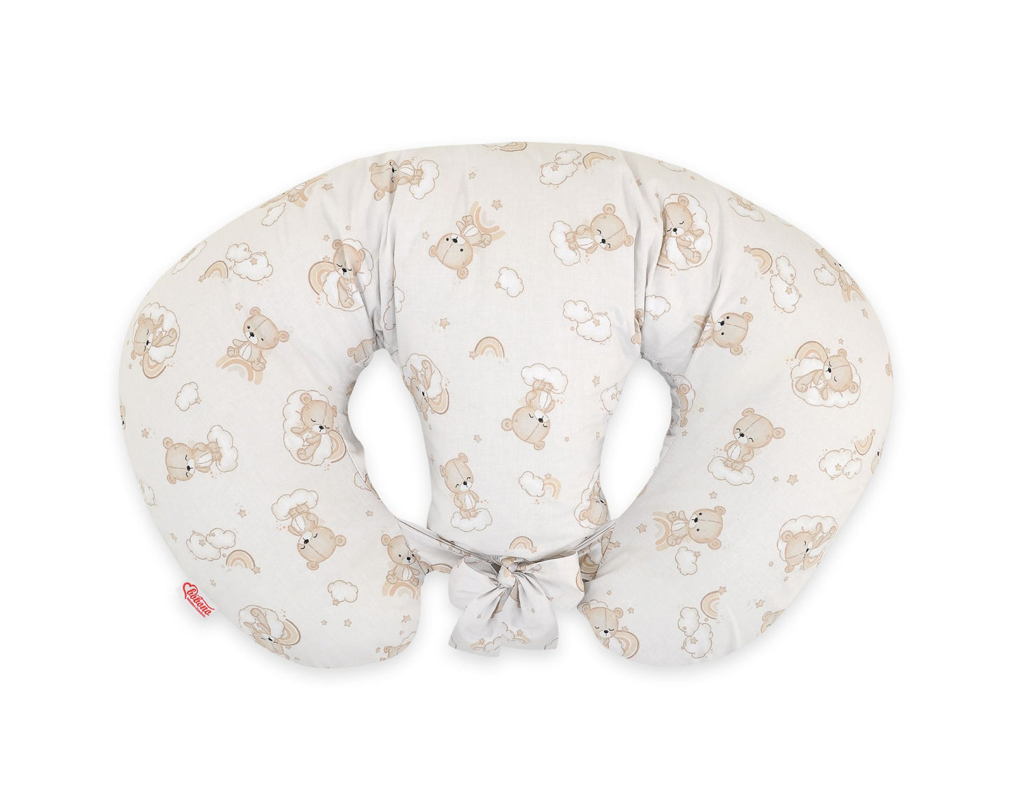 Twin nursing kussen, Breastfeeding Croissant kussen, removable, Hands-Free Feeding- rainbow bear – afbeelding 3