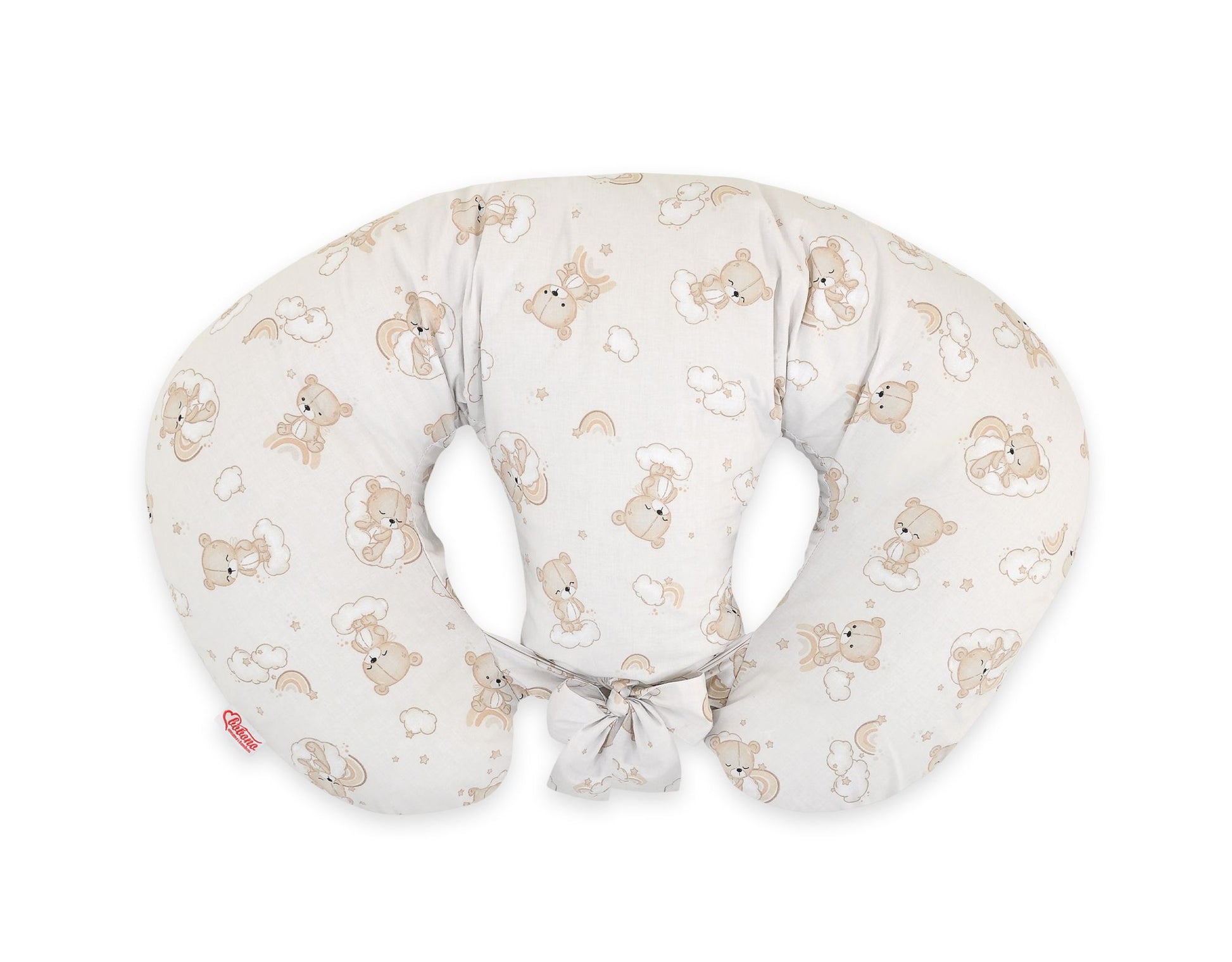 Twin nursing kussen, Breastfeeding Croissant kussen, removable, Hands-Free Feeding- rainbow bear – afbeelding 3