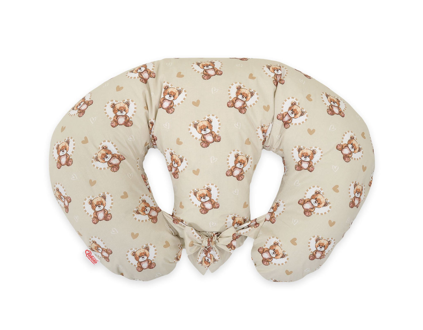 Twin nursing kussen, Breastfeeding Croissant kussen, removable, Hands-Free Feeding- teddy love – afbeelding 3