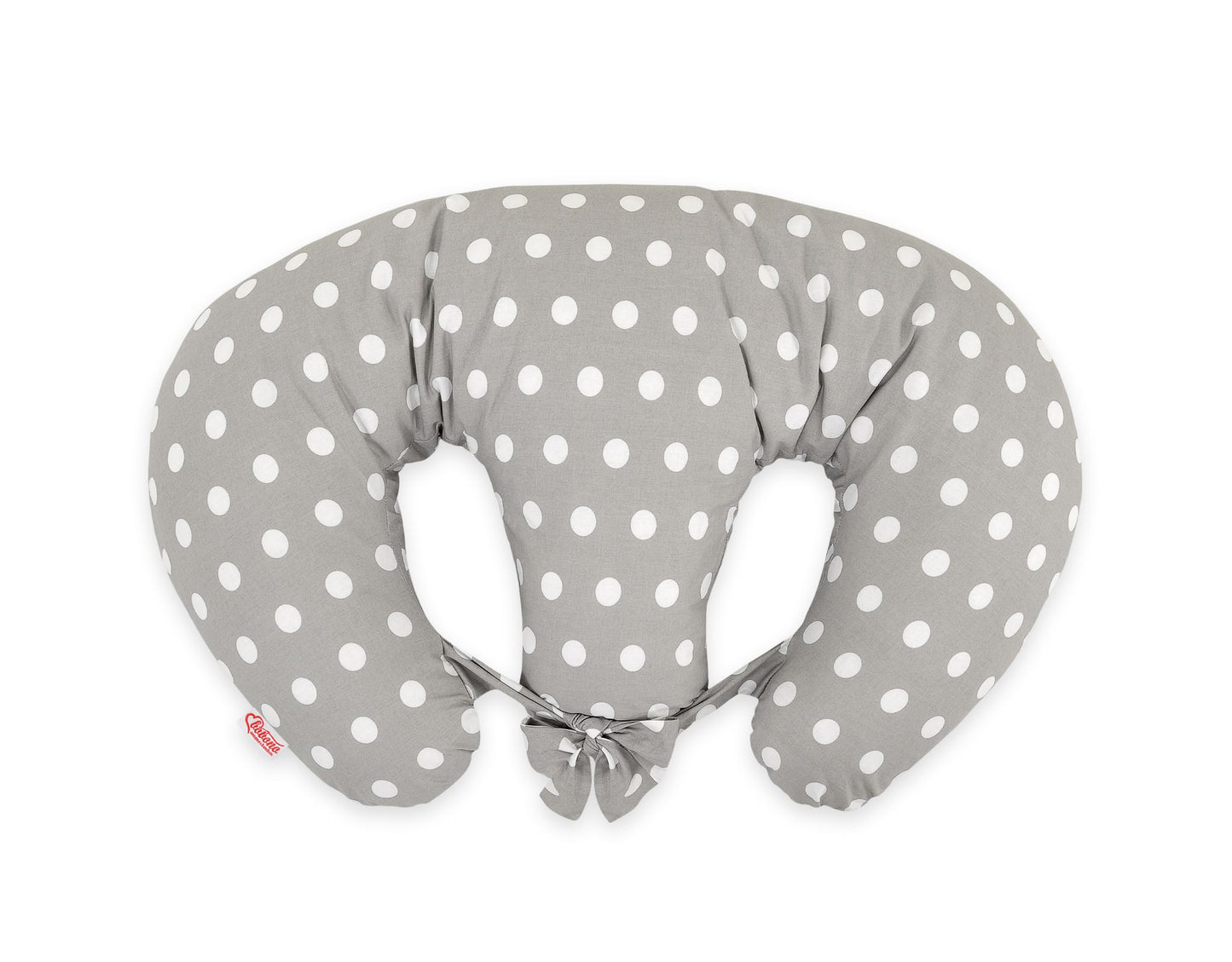 Twin nursing kussen, Breastfeeding Croissant kussen, removable, Hands-Free Feeding- dots on grey – afbeelding 3