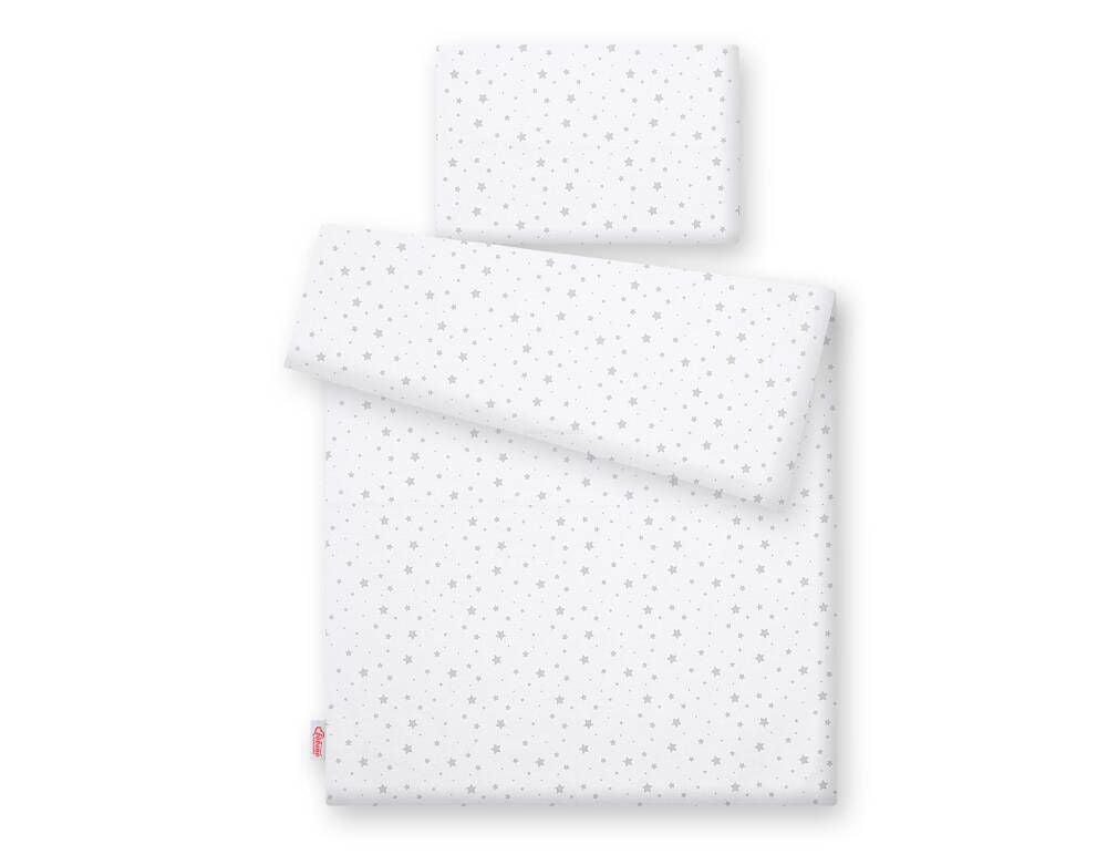 Baby cotton bedding set 2-pcs 135x100 - mini gray stars – afbeelding 3