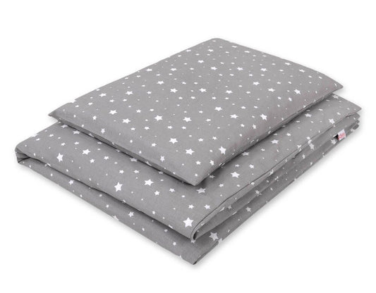 Baby cotton bedding set 2-pcs 135x100 - mini stars white – afbeelding 1