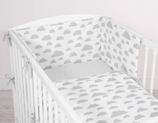 Baby cotton bedding set 2-pcs - clouds gray/gray – afbeelding 2