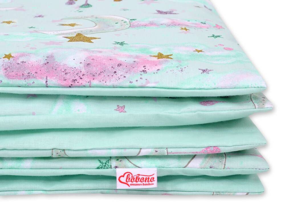 Baby cotton bedding set 2-pcs 135x100 cm- moons mint – afbeelding 2