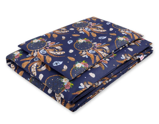Baby cotton bedding set 2-pcs 120x90 cm- dream catchers dark blue – afbeelding 1