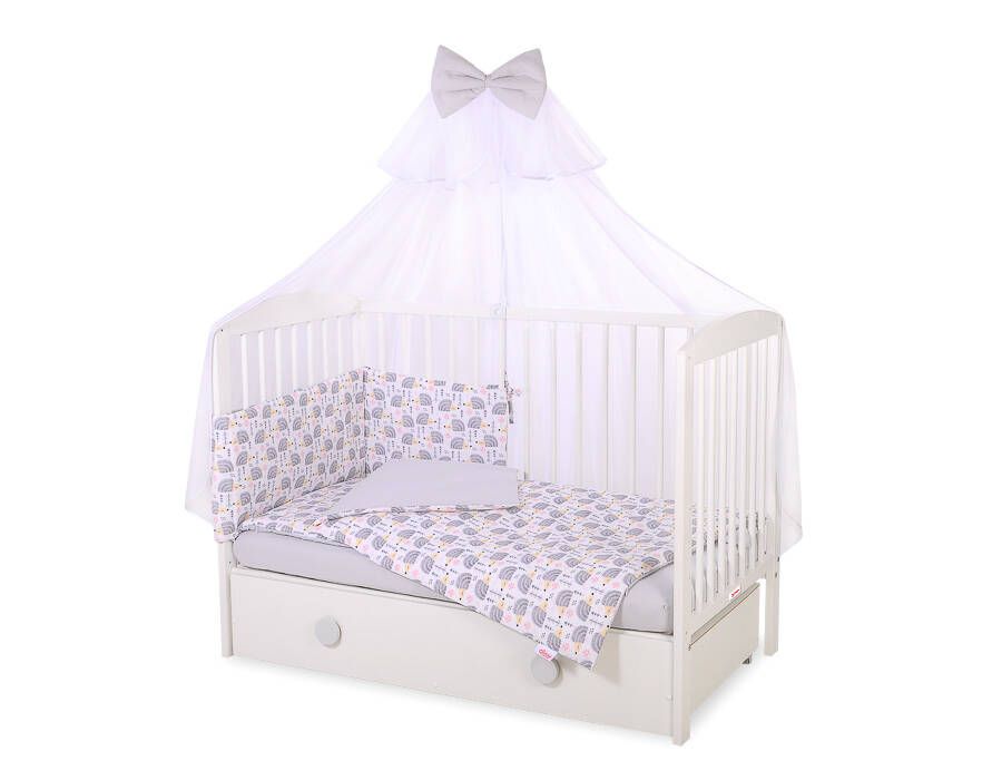 Baby cotton bedding set 2-pcs 120x90 cm- hedgehogs grey – afbeelding 5