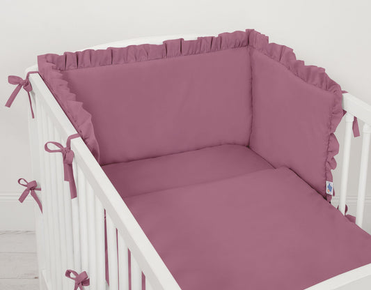 Universal baby bed bumper with frill - pastel violet – afbeelding 2