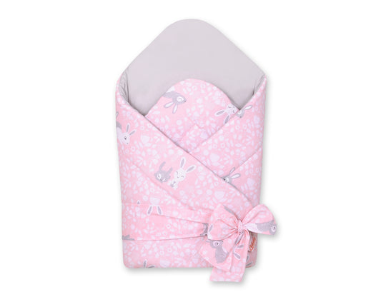 Baby nestje 2in1 with stiffening with bow - pink rabbits – afbeelding 1