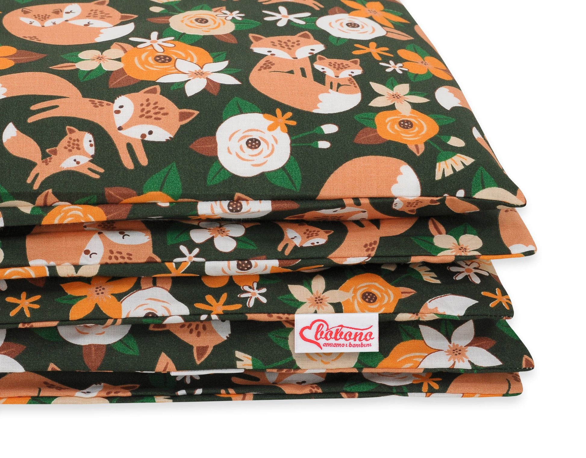 Baby cotton bedding set 2-pcs 135x100 cm- fox family on the green – afbeelding 3