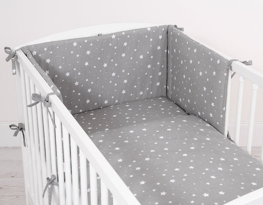 Universal Dubbelzijdige bumper for cot - mini stars white – afbeelding 2