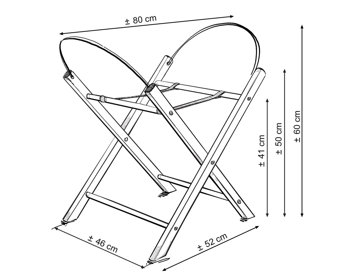 Wooden stand for Mozes mand BOHO - natural – afbeelding 4