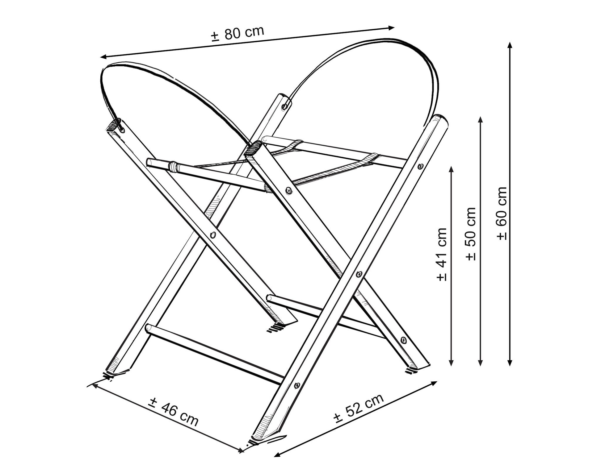 Wooden stand for Mozes mand BOHO - natural – afbeelding 4