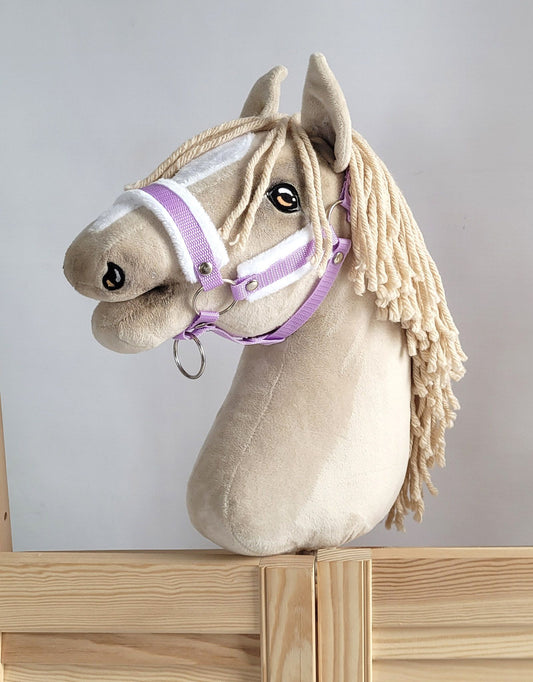 The adjustable halter for Hobby Horse A3 - purple with white furry – afbeelding 1