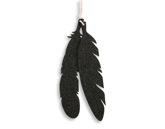 Tipi tent hanging - decorative large felt feathers 2pcs. - anthracite – afbeelding 1
